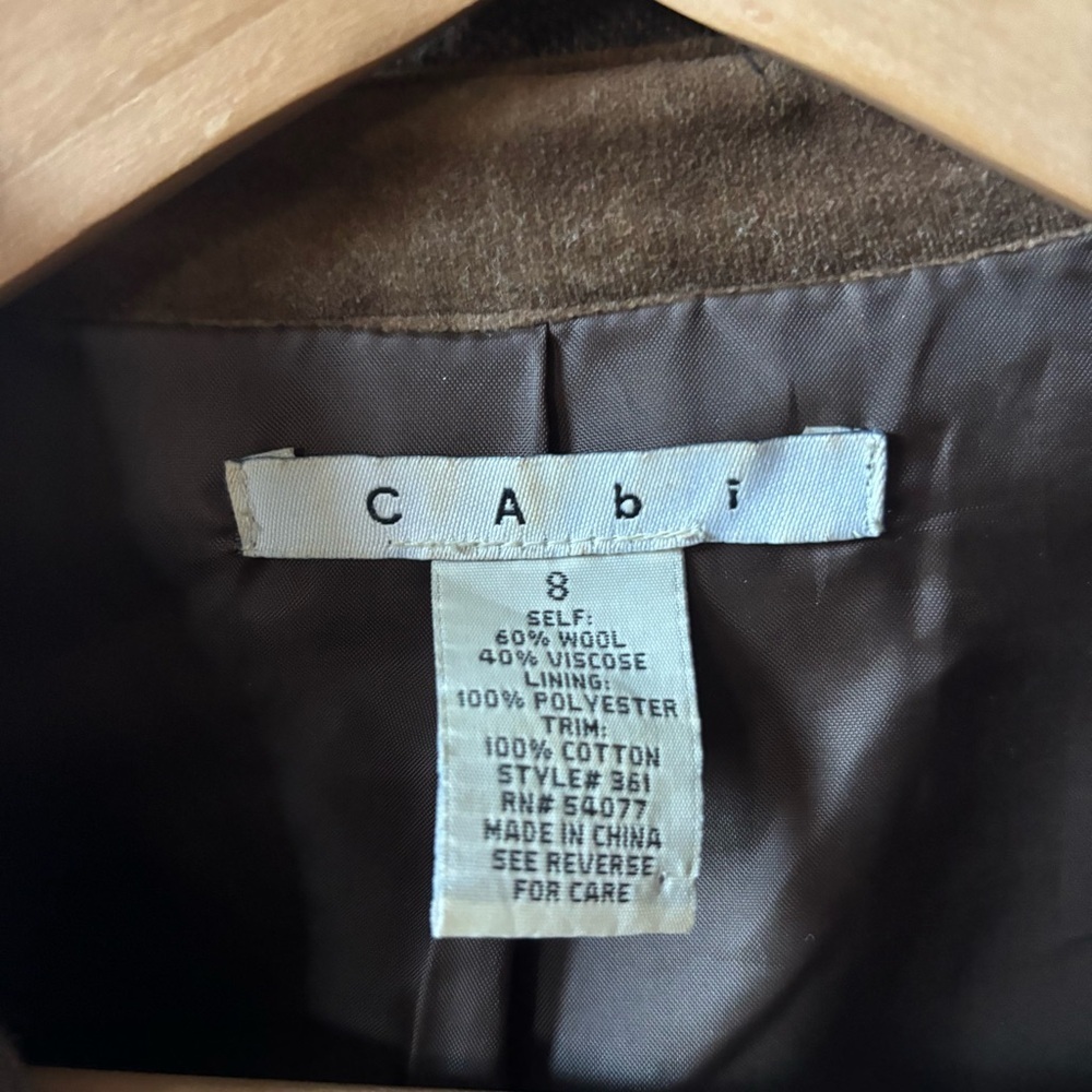 CAbi Brown Ruffled Wool Blazer - Picture 3 of 9